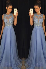 Sleeveless Amazing Scoop With Appliques Evening Dress Chiffon-ballbellauk