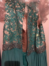 Sleeveless Amazing Scoop With Appliques Long Chiffon Plus Size Prom Dress-ballbellauk