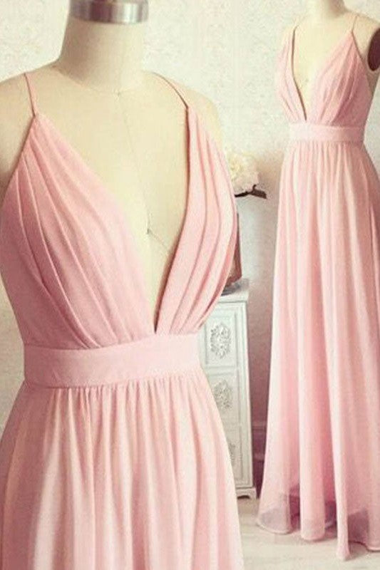 Sleeveless Amazing Spaghetti-Straps Long Prom Dress with Chiffon-ballbellauk