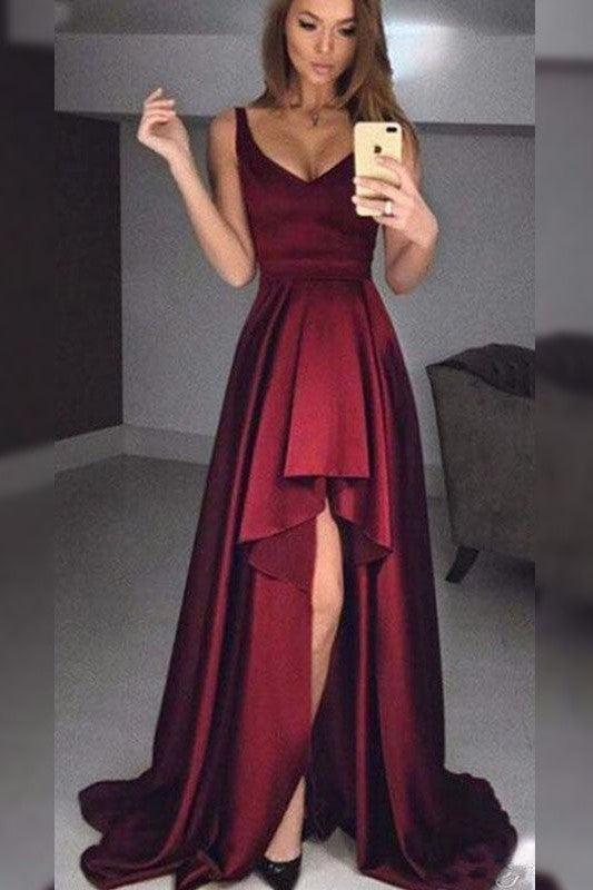 Sleeveless Amazing Straps Asymmetrical Ruffles Prom Dress with Satin-ballbellauk