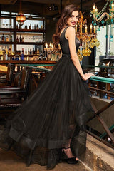 Sleeveless Amazing V-neck Asymmetrical Ruffles Evening Dress-ballbellauk