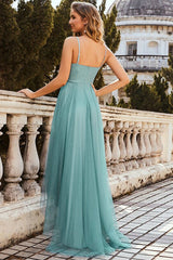Sparkle in Pearls: Spaghetti-Straps Hi-Lo Short Prom Dress UK-ballbellauk