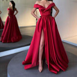 Split Prom Dress UK - Off-the-Shoulder Long Style-ballbellauk