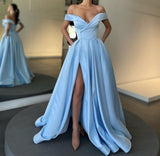 Split Prom Dress UK - Off-the-Shoulder Long Style-ballbellauk