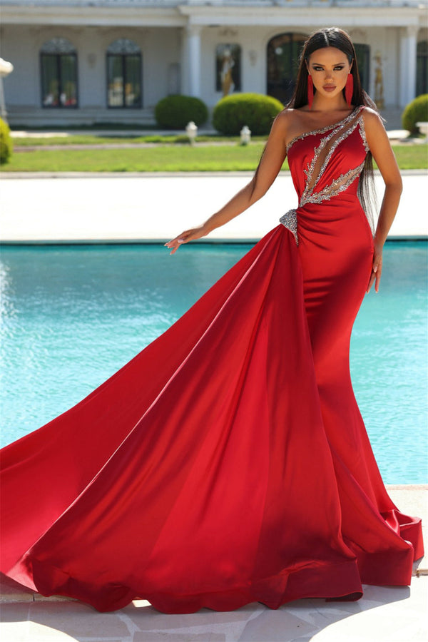 Stunning Mermaid Beaded Sleeveless Long Open Back With Side Train Formal Wears-ballbellauk