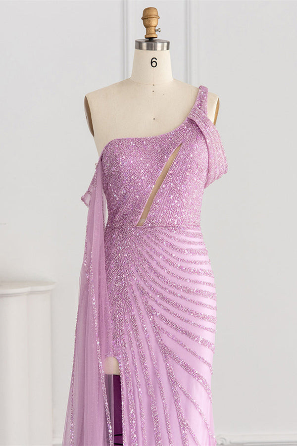 Stunning One Shoulder Mermaid Prom Dress UK with Sparkle Sequins-ballbellauk