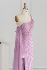 Stunning One Shoulder Mermaid Prom Dress UK with Sparkle Sequins-ballbellauk