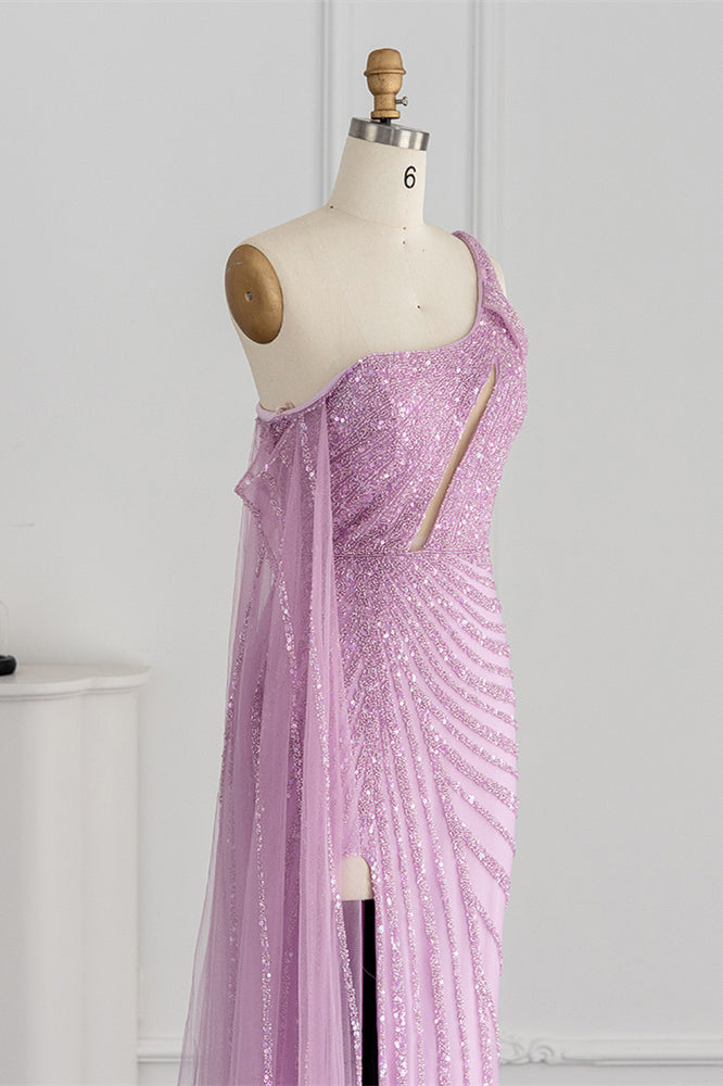Stunning One Shoulder Mermaid Prom Dress UK with Sparkle Sequins-ballbellauk