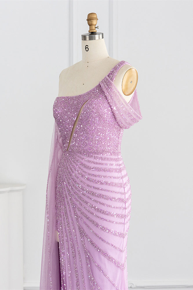 Stunning One Shoulder Mermaid Prom Dress UK with Sparkle Sequins-ballbellauk