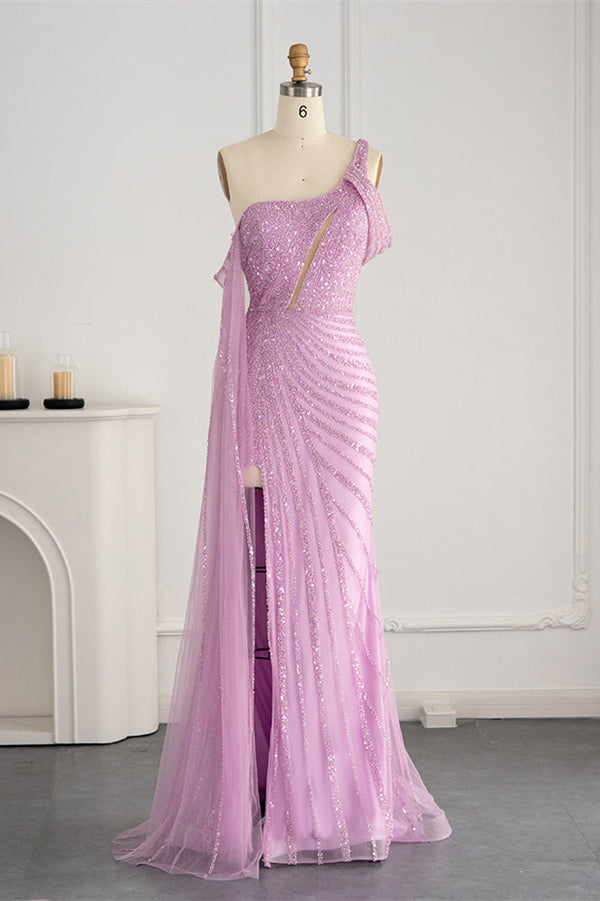 Stunning One Shoulder Mermaid Prom Dress UK with Sparkle Sequins-ballbellauk