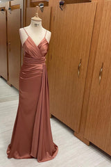 V-Neck Elegant Spaghetti-Straps Mermaid Evening Dress On Sale-ballbellauk