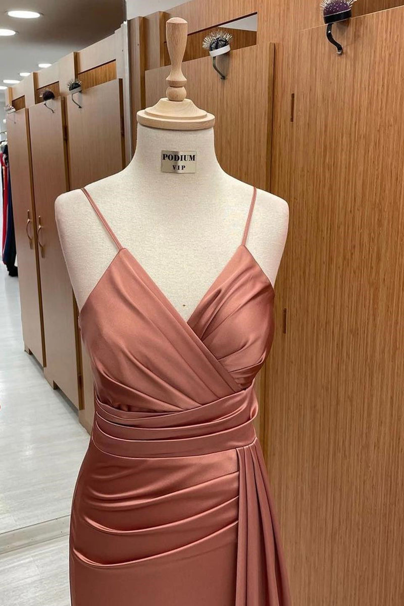 V-Neck Elegant Spaghetti-Straps Mermaid Evening Dress On Sale-ballbellauk